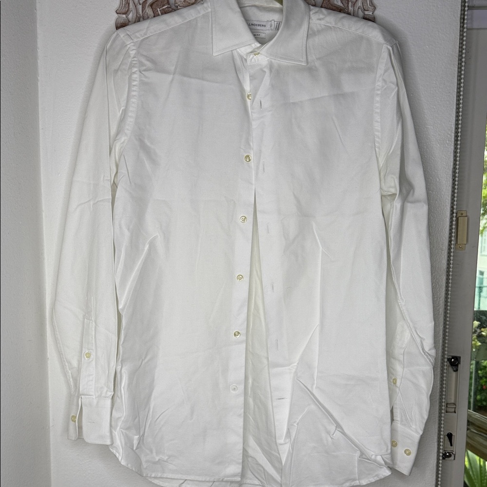 J Lindeberg Elegant White Dress Shirt for Men sz 15 Neck
